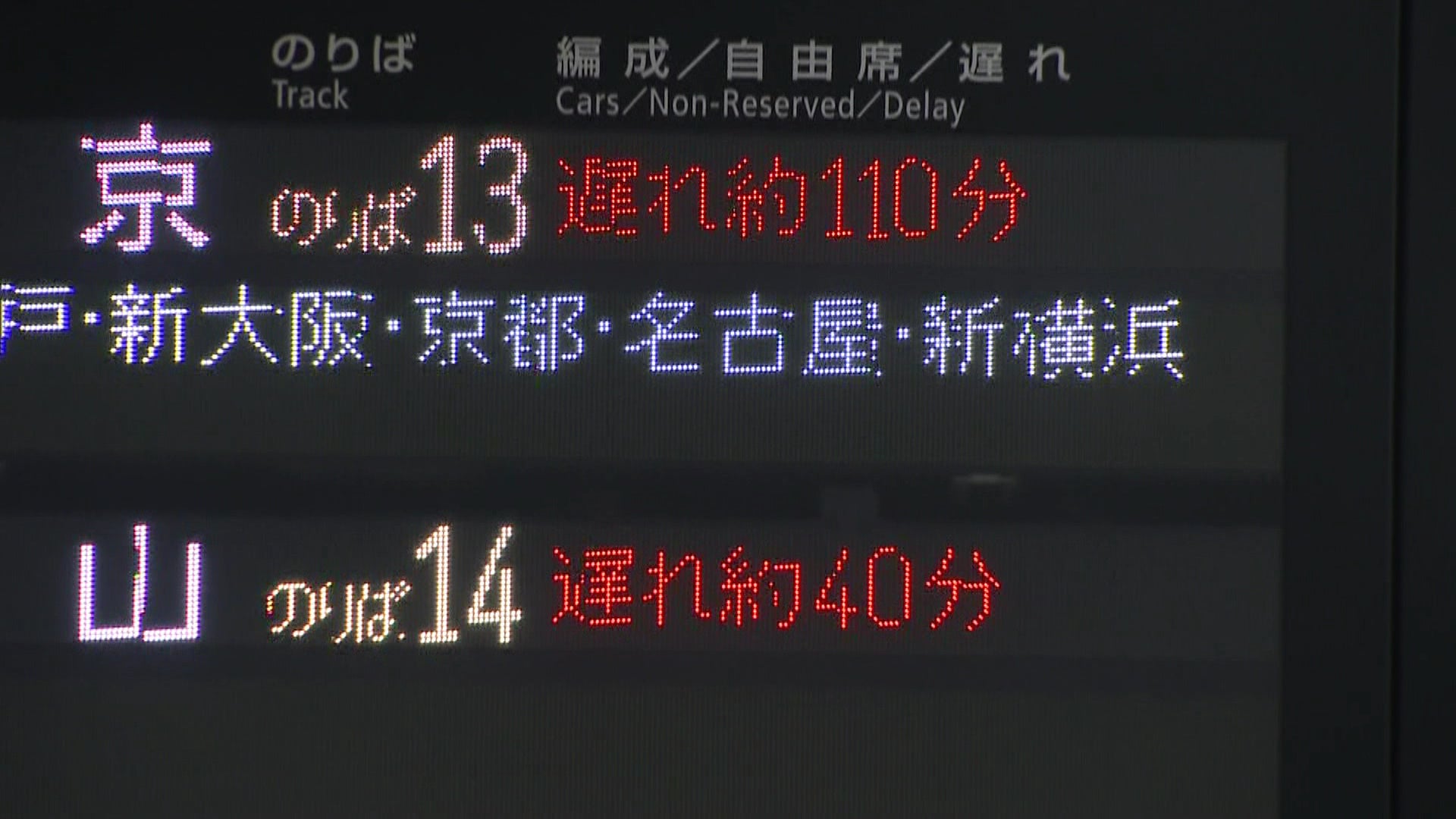 山陽新幹線が人身事故で約３時間新大阪～小倉で運転見合わせ、九州新幹線とあわせて３２本運転取りやめ - RKBオンライン